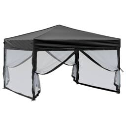 Berkfield Home Sturdy Folding Party Tent with Sidewalls Black 3x3 m - thumbnail 1