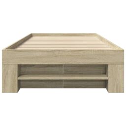 Berkfield Home Bed Frame without Mattress Sonoma Oak 75x190 cm Small Single Engineered Wood in Brown - thumbnail 5
