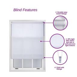 Furnished Black Daylight Roller Blinds - Trimmable Window Shade - Size: 115 cm width x 165 cm drop - thumbnail 2