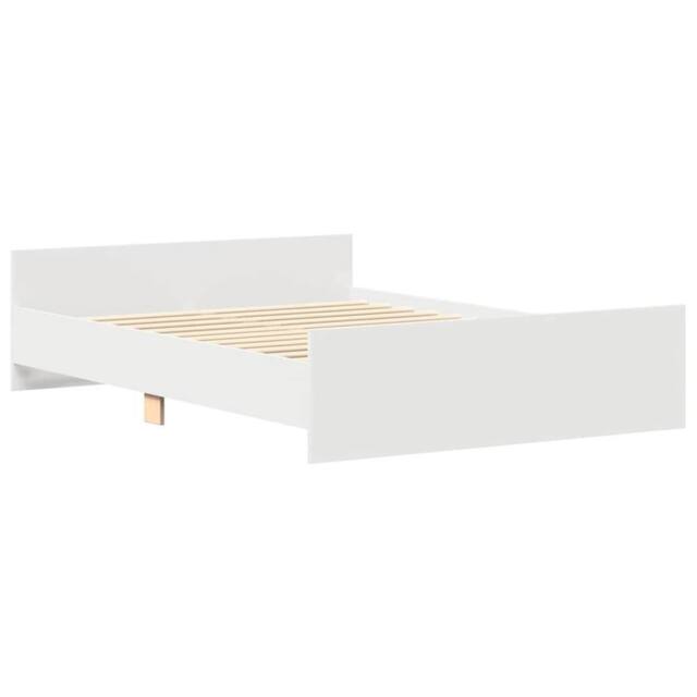 Berkfield Home Durable Bed Frame with Headboard & Footboard White 120x200 cm - Size: Small Double - image 1