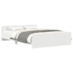 Berkfield Home Durable Bed Frame with Headboard & Footboard White 120x200 cm - Size: Small Double - thumbnail 3