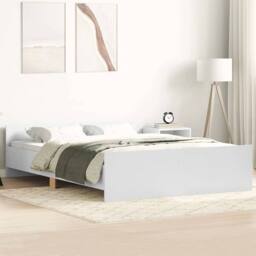 Berkfield Home Durable Bed Frame with Headboard & Footboard White 120x200 cm - Size: Small Double - thumbnail 2