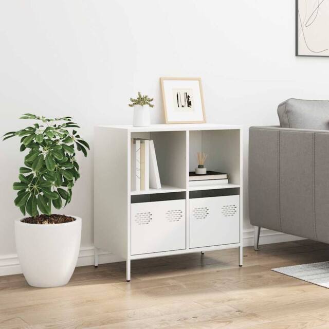 Berkfield Home Sideboard White 68x39x73.5 cm Cold-rolled Steel - image 1