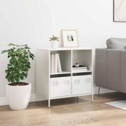 Berkfield Home Sideboard White 68x39x73.5 cm Cold-rolled Steel - thumbnail 1