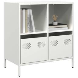 Berkfield Home Sideboard White 68x39x73.5 cm Cold-rolled Steel - thumbnail 2