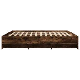 Berkfield Home Bed Frame Frame Smoked Oak 180x200 cm Super King Wood in Brown - thumbnail 6