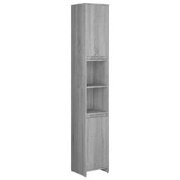 Berkfield Home Bathroom Cabinet Grey Sonoma 30x30x183.5 cm Engineered Wood