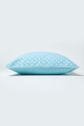 Homescapes Cotton Polka Dots Cushion Cover in Blue - Size: 60 cm x 60 cm - thumbnail 3