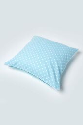Homescapes Cotton Polka Dots Cushion Cover in Blue - Size: 60 cm x 60 cm - thumbnail 4
