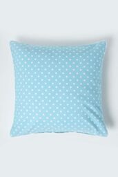 Homescapes Cotton Polka Dots Cushion Cover in Blue - Size: 60 cm x 60 cm - thumbnail 1