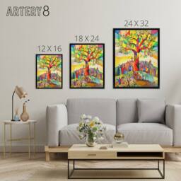 "Artery8 Sermon On The Mount Jesus Folk Art Framed Canvas Wall Art Print - Size: W12"" x H16""" - thumbnail 4