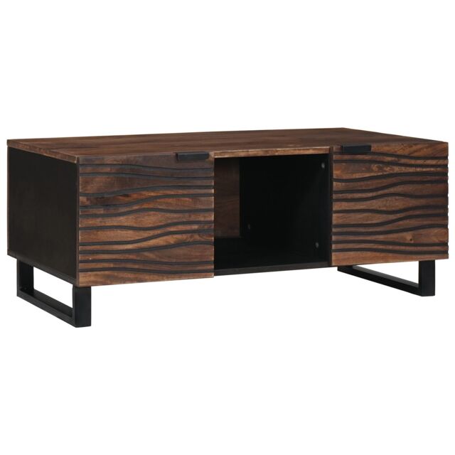Berkfield Home Coffee Table - 100x54x40 cm, solid & engineered wood in Brown - Size: 100 x 54 x 40 cm - image 1