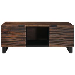 Berkfield Home Coffee Table - 100x54x40 cm, solid & engineered wood in Brown - Size: 100 x 54 x 40 cm - thumbnail 3