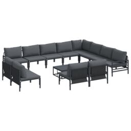 Berkfield Home Garden Sofa Set 13 pcs Anthracite Steel - thumbnail 2