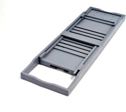 MANTRARAJ Extendable Bath Tub Caddy Bathroom Tray with Tablet Phone Mug Holder in Grey - thumbnail 3