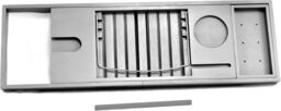 MANTRARAJ Extendable Bath Tub Caddy Bathroom Tray with Tablet Phone Mug Holder in Grey - thumbnail 2