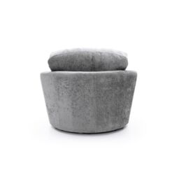 Abakus Direct Harriet Crushed Chenille Swivel Chair in Light Grey - thumbnail 3