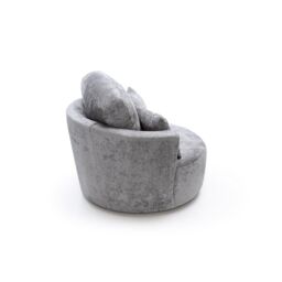 Abakus Direct Harriet Crushed Chenille Swivel Chair in Light Grey - thumbnail 6