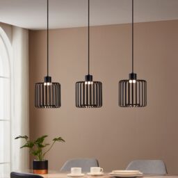 Eglo Ginestrone-Z Black Steel RGB 3 Light Pendant Light