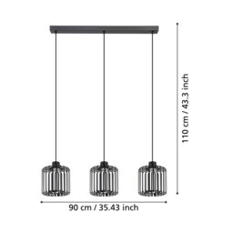 Eglo Ginestrone-Z Black Steel RGB 3 Light Pendant Light - thumbnail 4