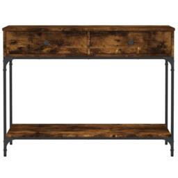 Berkfield Home Console Table Smoked Oak 100x34.5x75 cm Engineered Wood in Brown - thumbnail 6