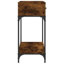 Berkfield Home Console Table Smoked Oak 100x34.5x75 cm Engineered Wood in Brown - thumbnail 5
