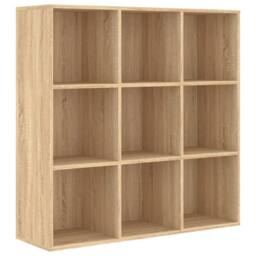 Berkfield Home Classic Book Cabinet Sonoma Oak 98x30x98 cm Engineered Wood in Light Tan - Size: 98 x 30 x 98 cm - thumbnail 3