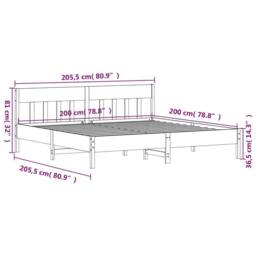 Berkfield Home Bed Frame without Mattress Wax Brown 200x200 cm Solid Wood Pine in Orange - thumbnail 9