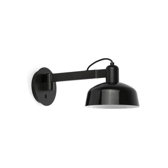 Netlighting Tatawin Arm Dome Wall Lamp Gloss Black 1x E27 - image 1