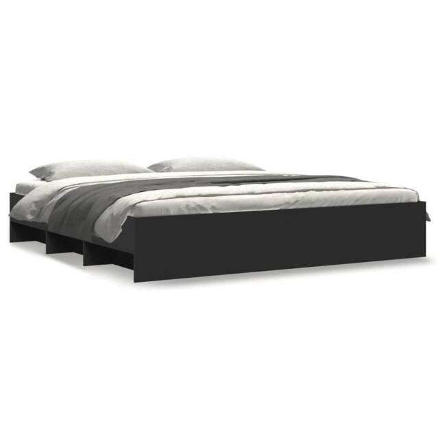 Berkfield Home Bed Frame without Mattress Black 180x200 cm Super King Engineered Wood - image 1
