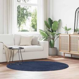 Berkfield Home Shaggy Rug High Pile NAVARRA Navy 160x160 cm Polyester - Size: Medium - thumbnail 2
