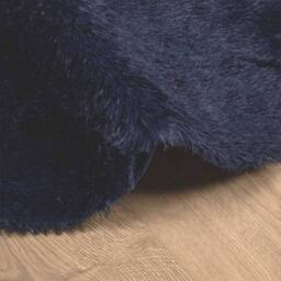 Berkfield Home Shaggy Rug High Pile NAVARRA Navy 160x160 cm Polyester - Size: Medium - thumbnail 5
