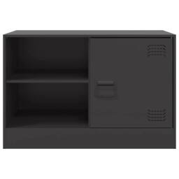 Berkfield Home TV Cabinets 2 pcs Black 67x39x44 cm Steel - Size: 67 x 39 x 44 cm - thumbnail 5