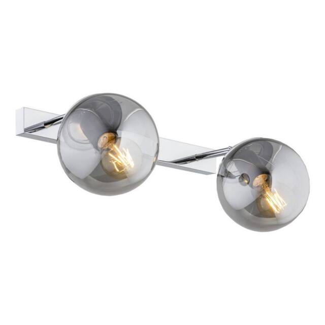 Netlighting Satelite Outdoor Twin Globe Wall Lamp Graphite Lister Chrome IP44 in Grey - image 1