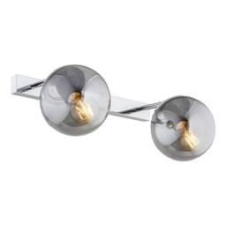 Netlighting Satelite Outdoor Twin Globe Wall Lamp Graphite Lister Chrome IP44 in Grey