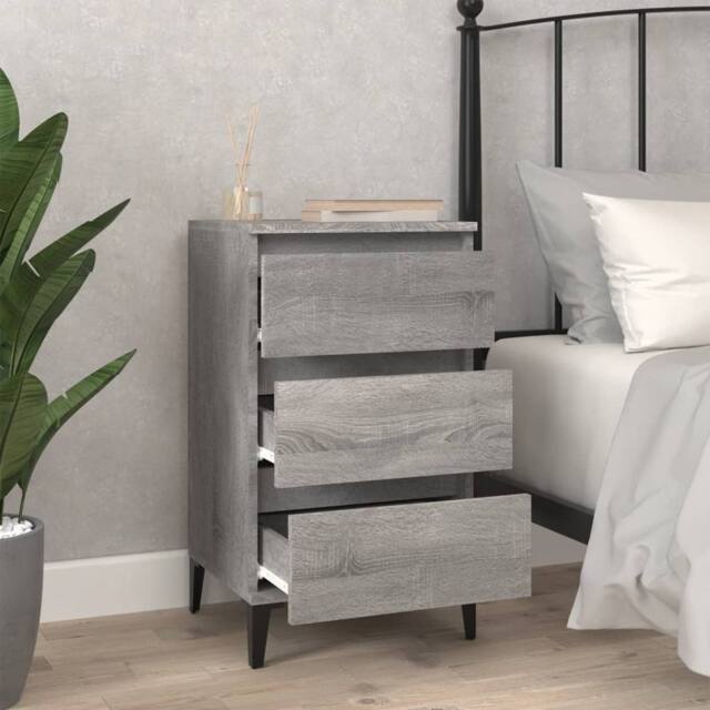 Berkfield Home Durable Bedside Cabinet Grey Sonoma 40x35x70 cm Engineered Wood - Size: 40 x 35 x 70 cm - image 1