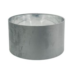 ValueLights Reni Pale Grey Velvet with Chrome Inner Easy Fit Lamp Shade & Bulb - Size: Large - thumbnail 8