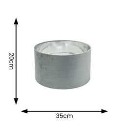ValueLights Reni Pale Grey Velvet with Chrome Inner Easy Fit Lamp Shade & Bulb - Size: Large - thumbnail 5