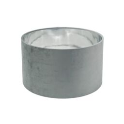 ValueLights Reni Pale Grey Velvet with Chrome Inner Easy Fit Lamp Shade & Bulb - Size: Large - thumbnail 6