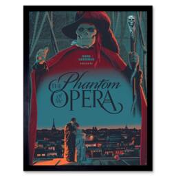 "Artery8 Film Movie Paris Skull Laemmle Phantom Opera 12x16"" Framed Art Print in Blue - Size: W12"" x H16""" - thumbnail 1
