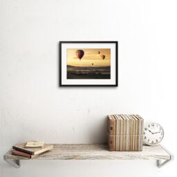 "Artery8 Wall Art Print Hot Air Balloons Misty Morning Framed in Black - Size: W7"" x H9""" - thumbnail 2