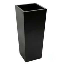 Primrose Tall Flared Square Fibreglass Planter in Matt Black 90cm - thumbnail 1