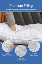 Living and Home 800g Soft High Elasticity Twisted-Pleat Pillow in White - thumbnail 2
