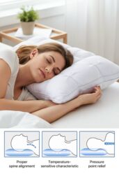 Living and Home 800g Soft High Elasticity Twisted-Pleat Pillow in White - thumbnail 3
