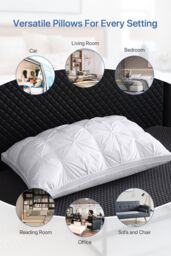 Living and Home 800g Soft High Elasticity Twisted-Pleat Pillow in White - thumbnail 6