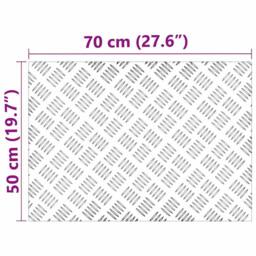 Berkfield Home Modern Aluminum Checker Plates 2 pcs Anti-Slip 70x50 cm in Silver - Size: Medium - thumbnail 8
