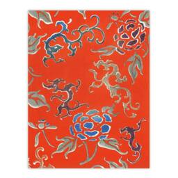 "Artery8 Bold Abstract Floral Pattern Japan Wall Art Print Shin Bijutsukai in Red - Size: W18"" x H24""" - thumbnail 1