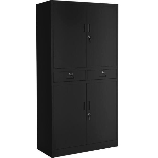 tectake Filing Cabinet Cosmo in Black - Size: 1 Pack - image 1