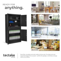 tectake Filing Cabinet Cosmo in Black - Size: 1 Pack - thumbnail 7