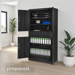 tectake Filing Cabinet Cosmo in Black - Size: 1 Pack - thumbnail 8